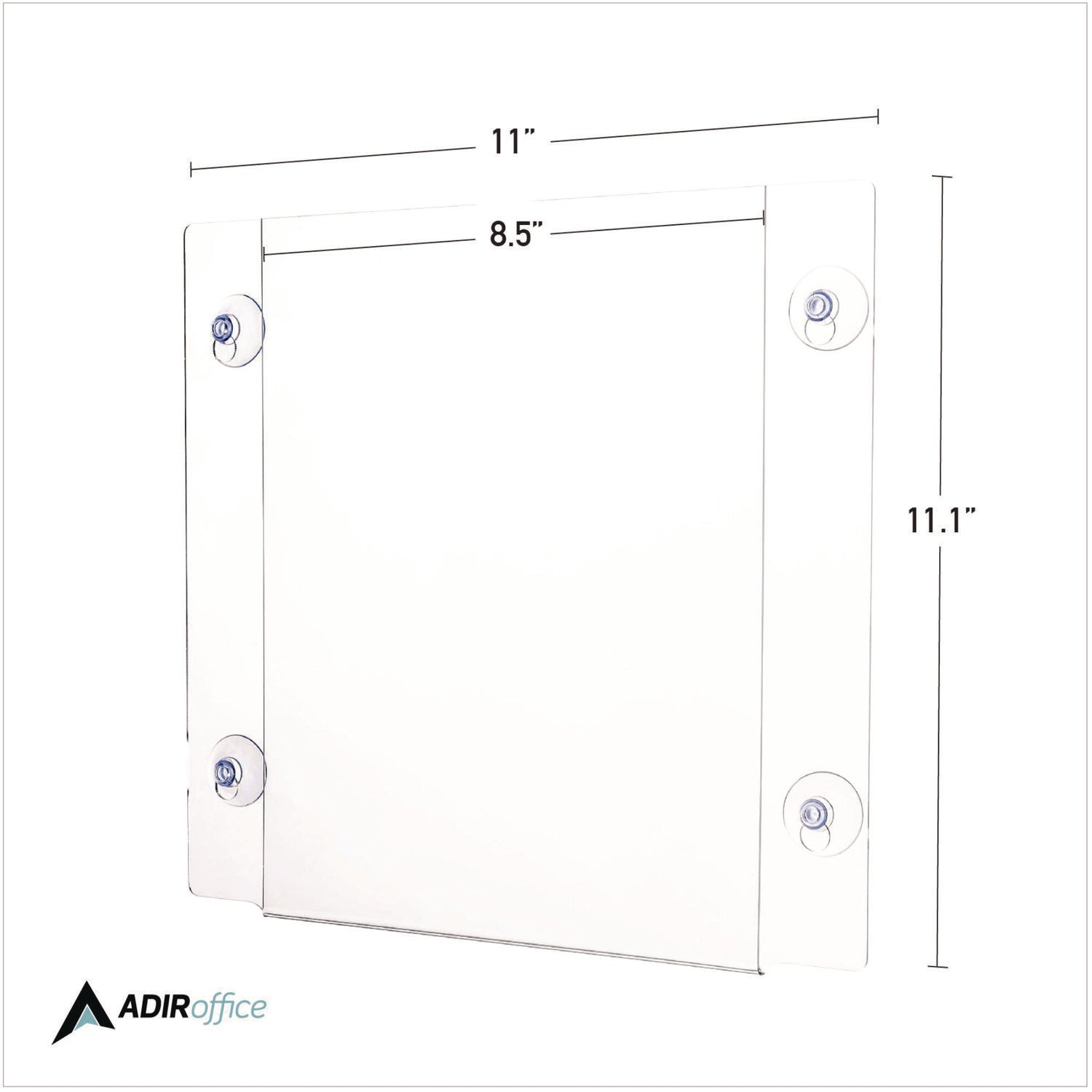 Suction-Mount Acrylic Window Sign Holders, 8.5 x 11, Clear, 12 Sign Holders