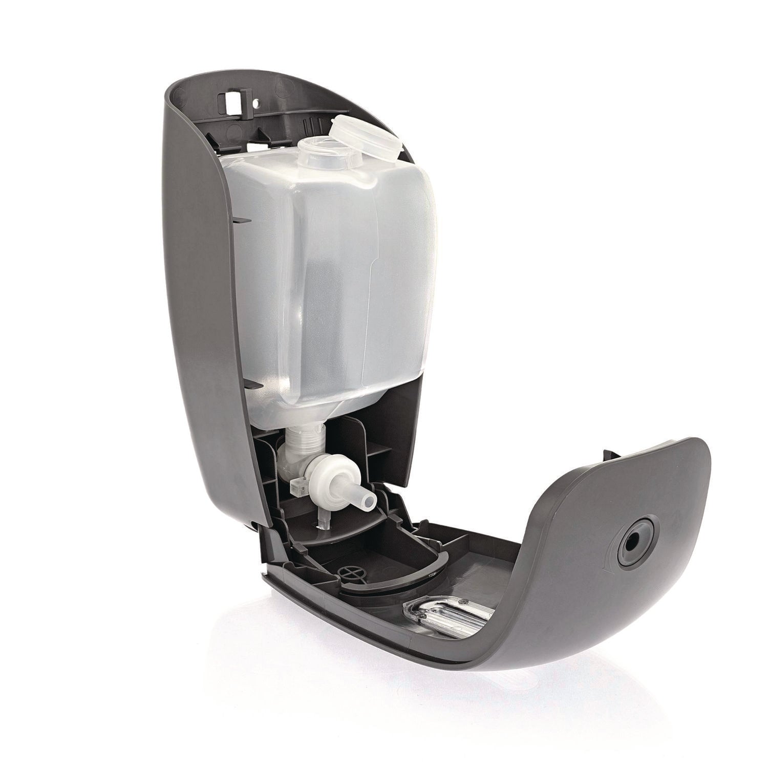 Surface Mounted Soap and Hand Sanitizer Dispenser, 27 oz, 4.1 x 4.6 x 9.6, Gray