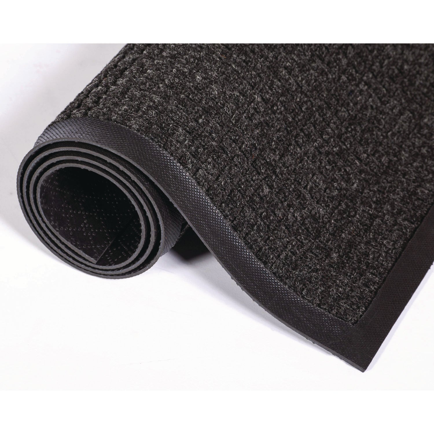 Floor - 68" Length x 45" Width x 0.375" Thickness - Rectangular - Rubber, Polypropylene - Charcoal - 1 Each