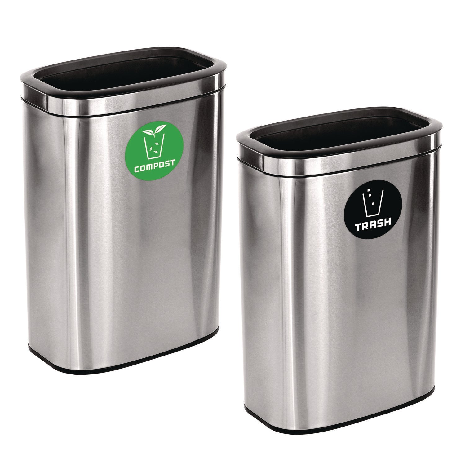 10.5 Gallon Compost and Trash Station, Brushed Stainless Steel
