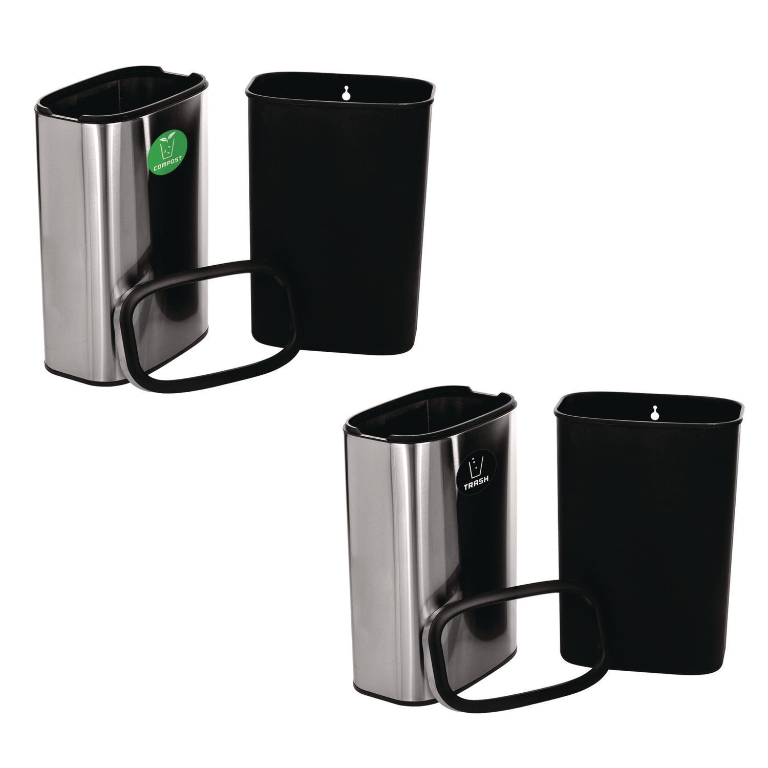 10.5 Gallon Compost and Trash Station, Brushed Stainless Steel