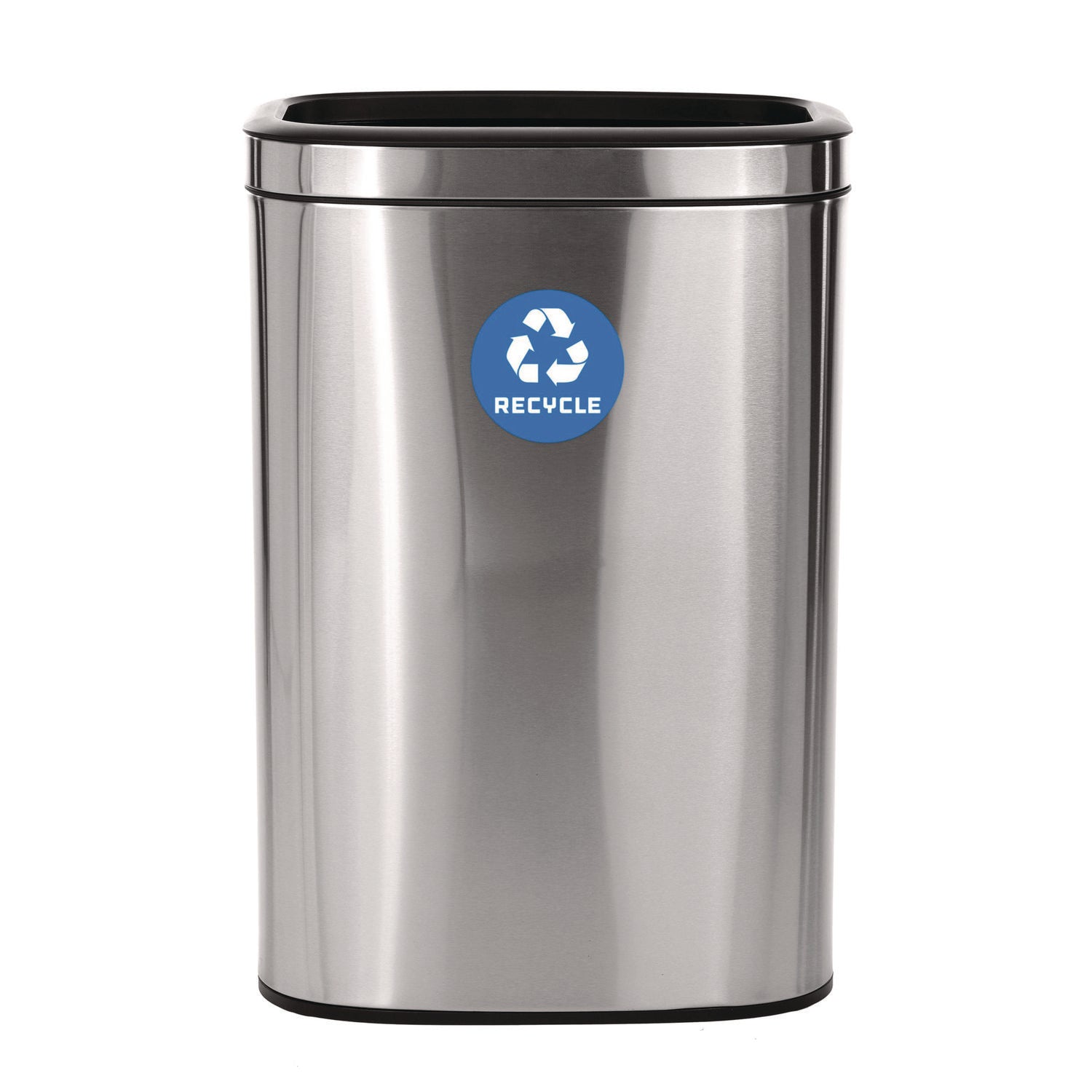 10.5 Gallon Slim Recycling Can, Brushed Stainless Steel