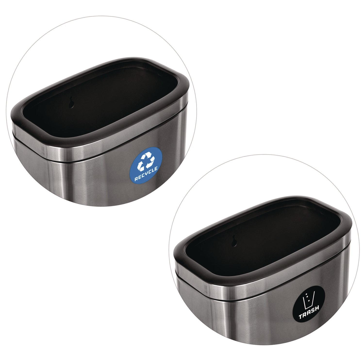 10.5 Gallon Recycle and Trash Station, Brushed Stainless Steel