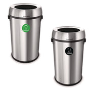 17 Gallon Stainless Steel Open Top Compost and Trash Station