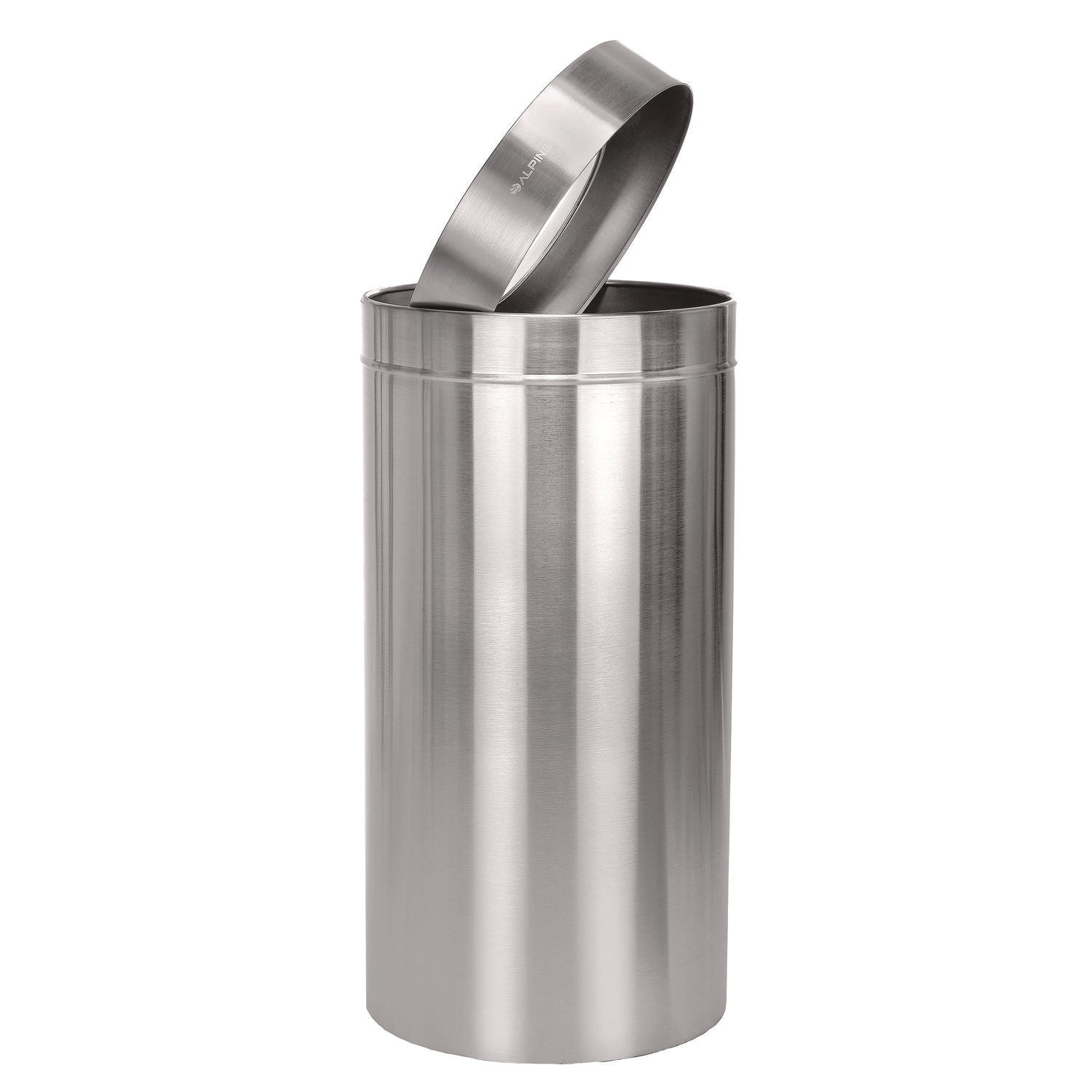 27 Gallon Stainless Steel Commercial Indoor Trash Can, Brushed Stainless Steel