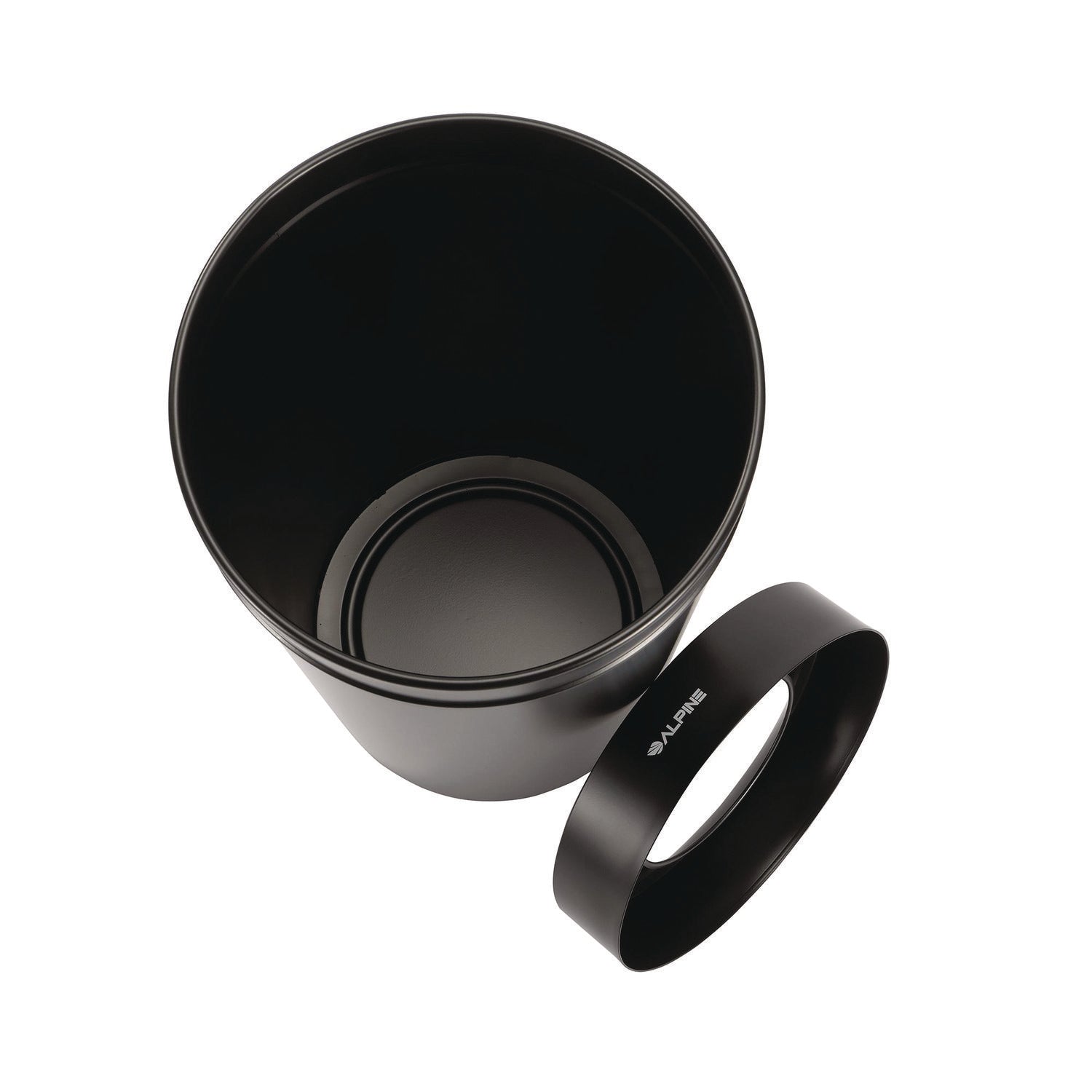 27 Gallon Stainless Steel Commercial Indoor Trash Can, Black
