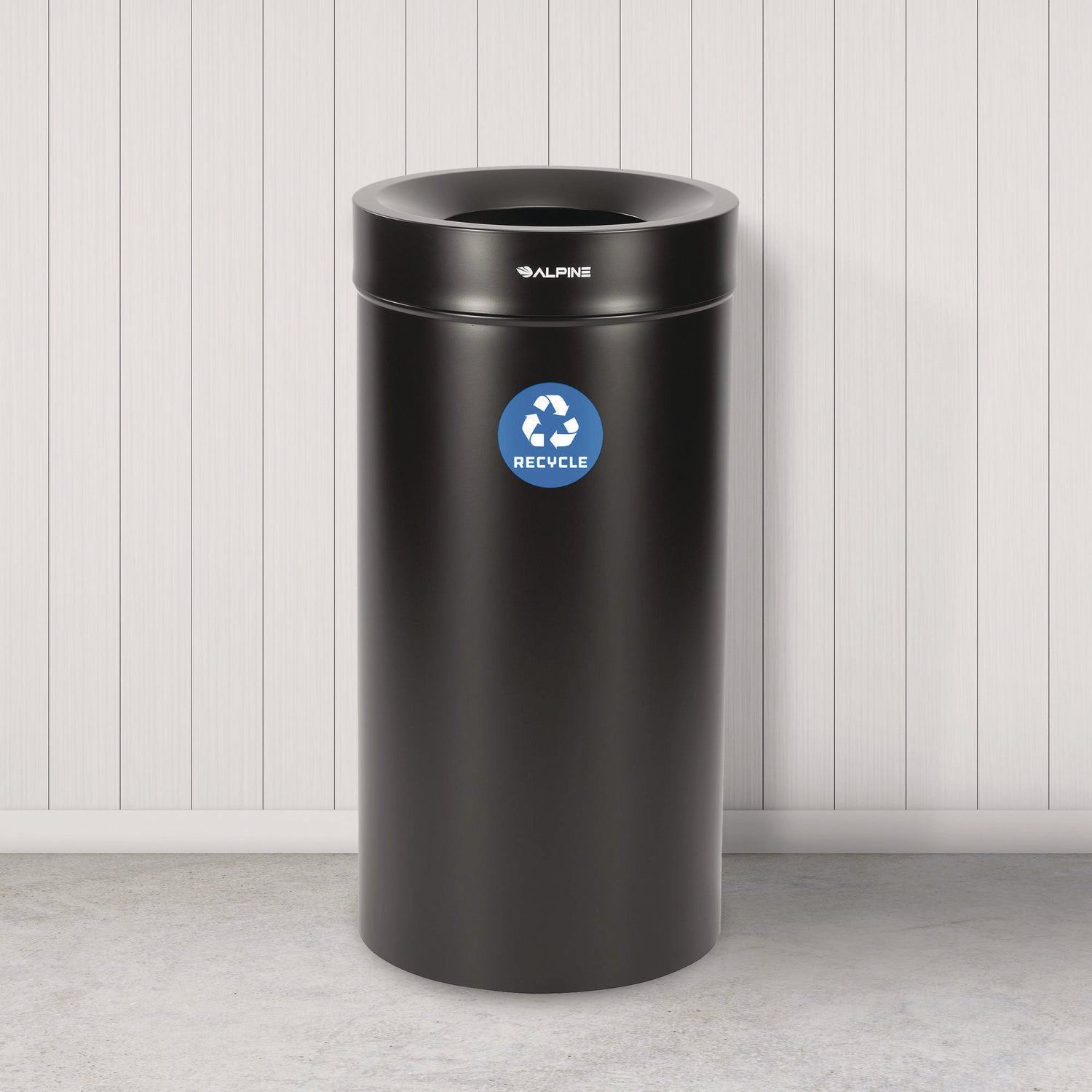 27 Gallon Stainless Steel Recycling Can, Black