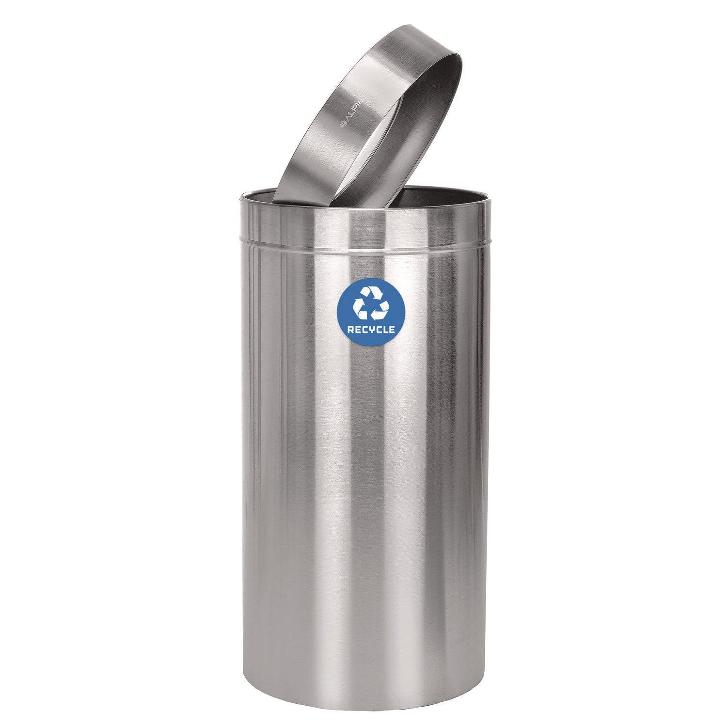 27 Gallon Stainless Steel Recycling Can, Brushed Stainless Steel
