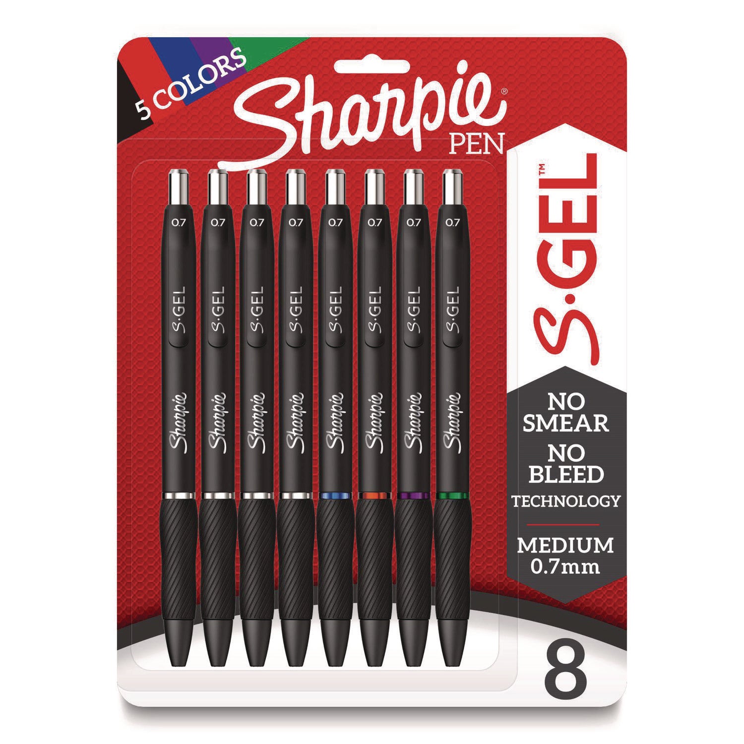 Sharpie S-Gel Pens - 0.7 mm Pen Point - Assorted Ink - Gel-based - 1 Pack