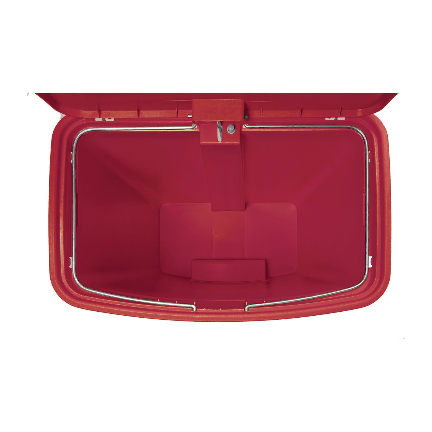 Rubbermaid Commercial Slim Jim 8-gal Step-On Container, Red, Plastic/Resin, Hinged Lid, Foot Pedal, 21.1" H x 10.6" W, 1 Each
