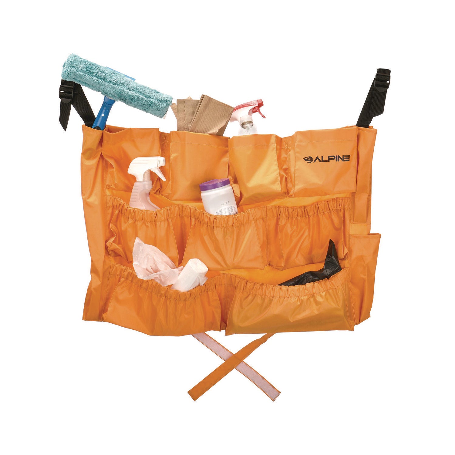 12-Pocket Trash Can Caddy Bag, 12 Compartments, Orange