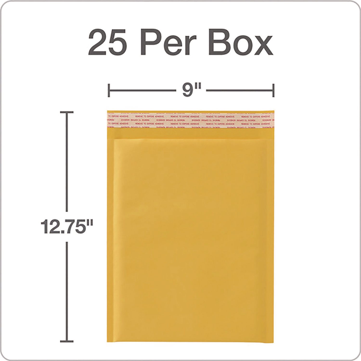 Quality Park Bubble Mailers, 8.5" x 11", Strip Closure, Brown Kraft, 25/Box