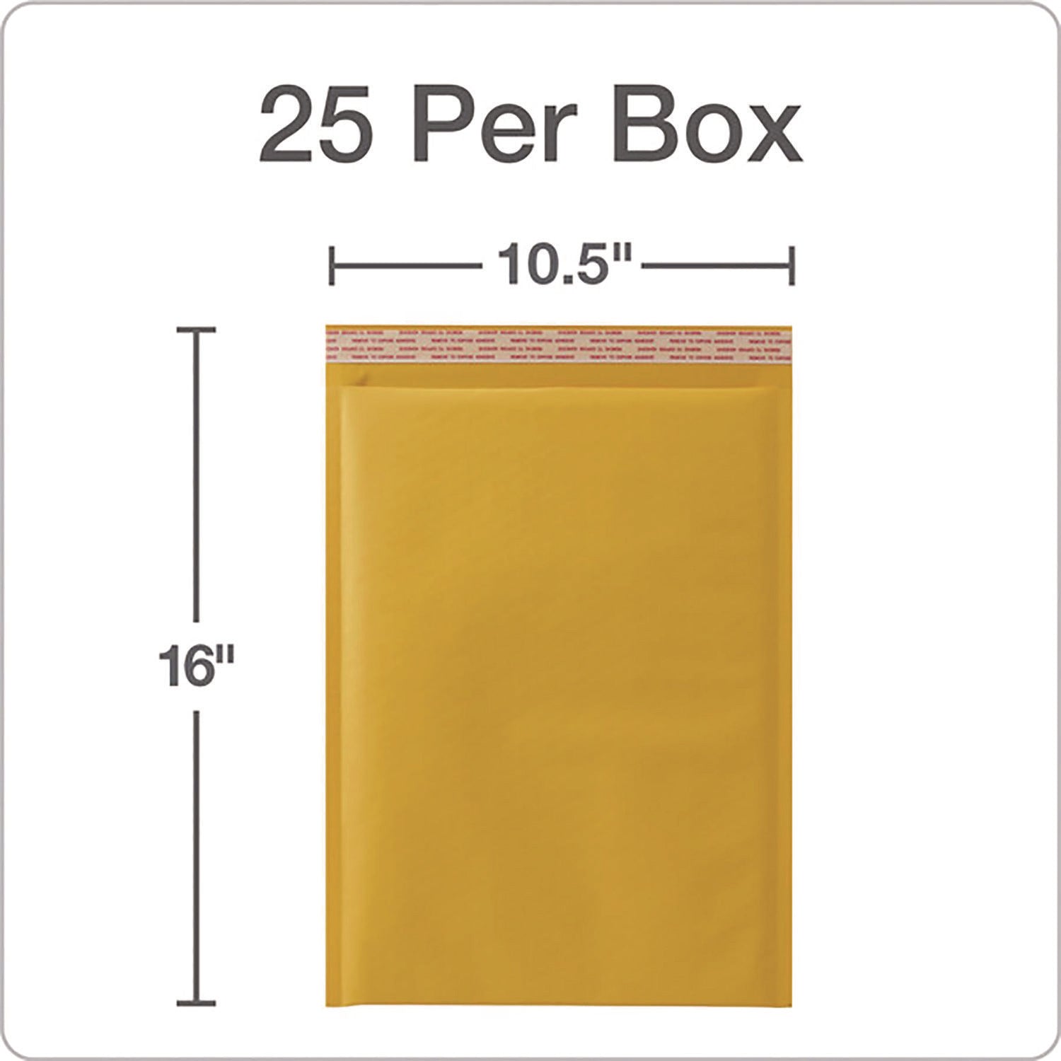 Quality Park Bubble Mailers, 10 1/2" x 15", Strip Closure, Brown Kraft, 25/Box