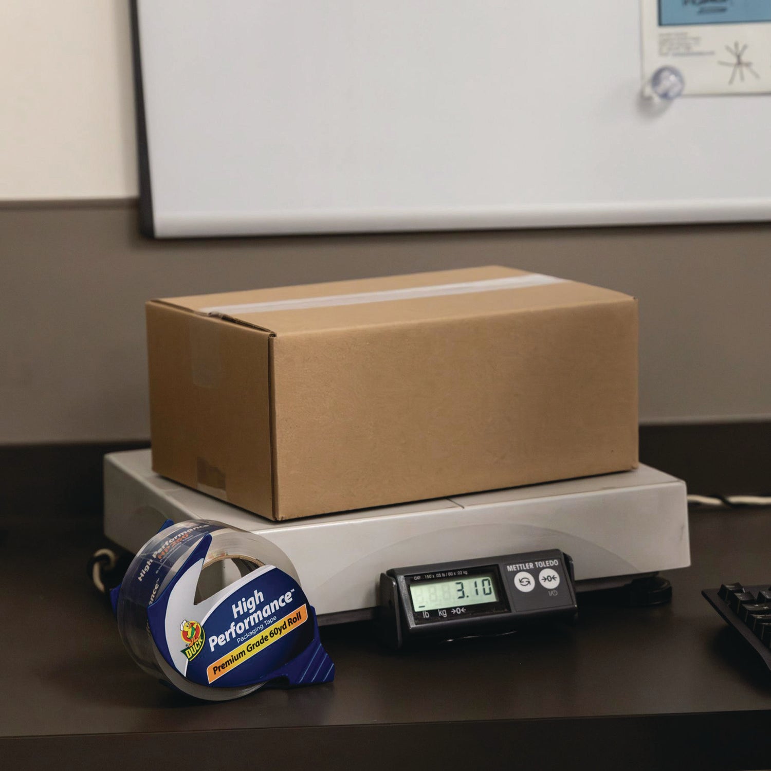 Duck Brand HP260 Packing Tape - 60 yd Length x 2" Width - 3" Core - Clear - 3.10 mil - Adhesive Backing - Dispenser Included - UV Resistant - For Mailing, Shipping, Sealing, Label Protection - 1 Roll