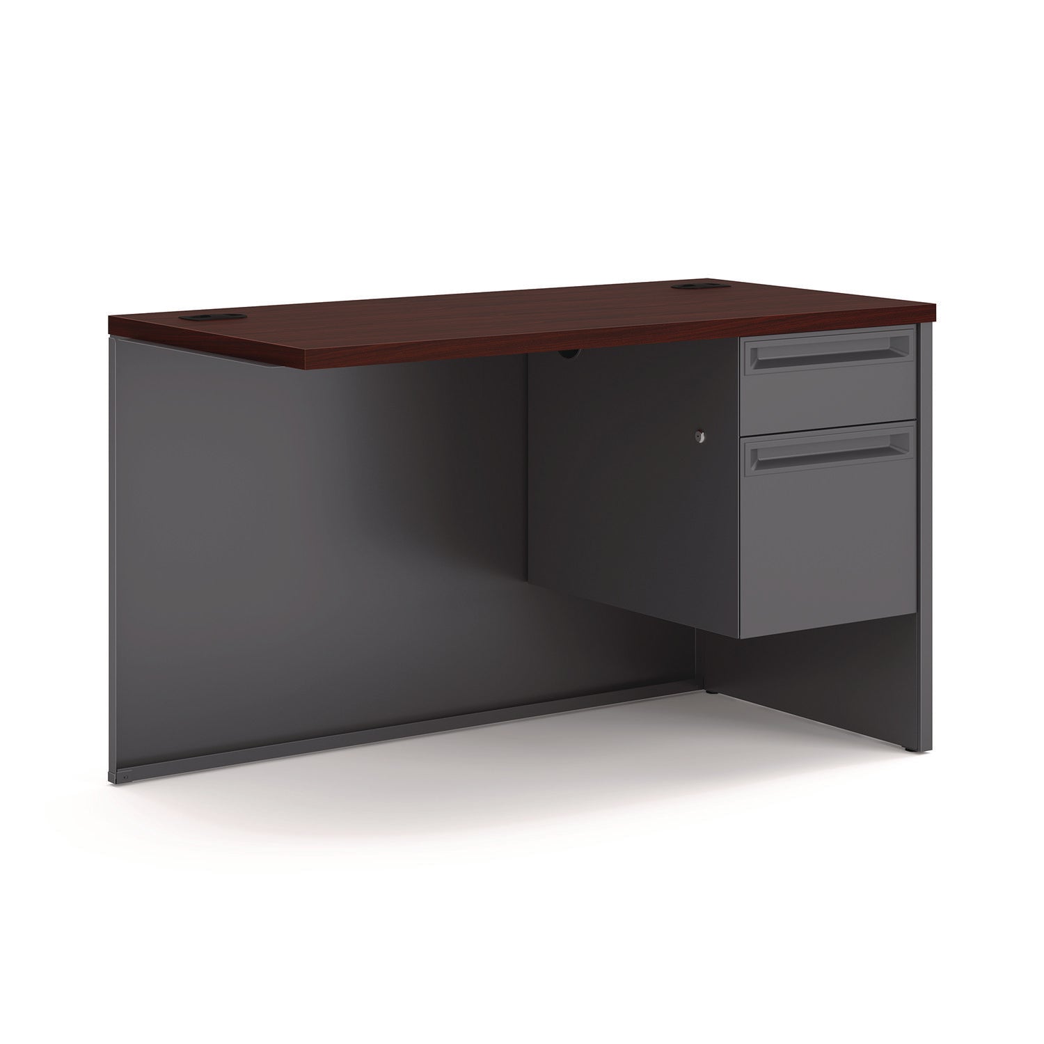 29.5" Height x 48" Width x 24" Depth - Total Drawer(s): 2 - Waterfall Edge - Finish: Charcoal - 1 Each