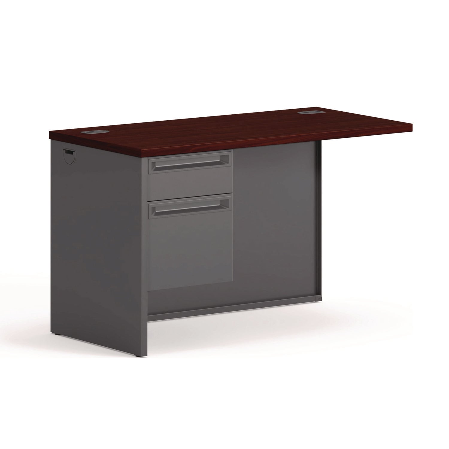 29.5" Height x 48" Width x 24" Depth - Total Drawer(s): 2 - Waterfall Edge - Finish: Charcoal - 1 Each