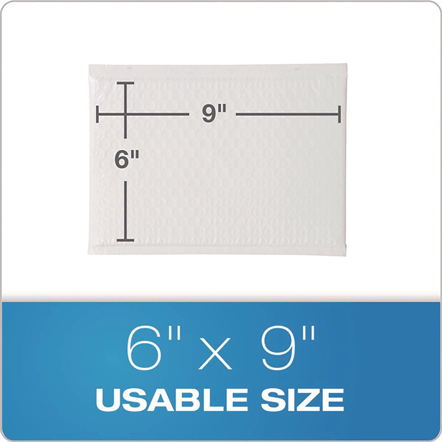 Quality Park Bubble Mailers, 6" x 9", Poly, White, Strip Closure, 25/Box