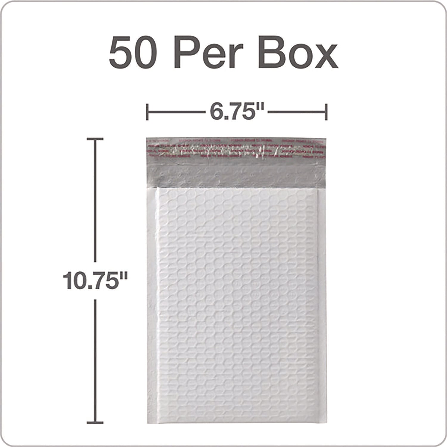 Quality Park Bubble Mailers, 6" x 9", Poly, White, Strip Closure, 25/Box