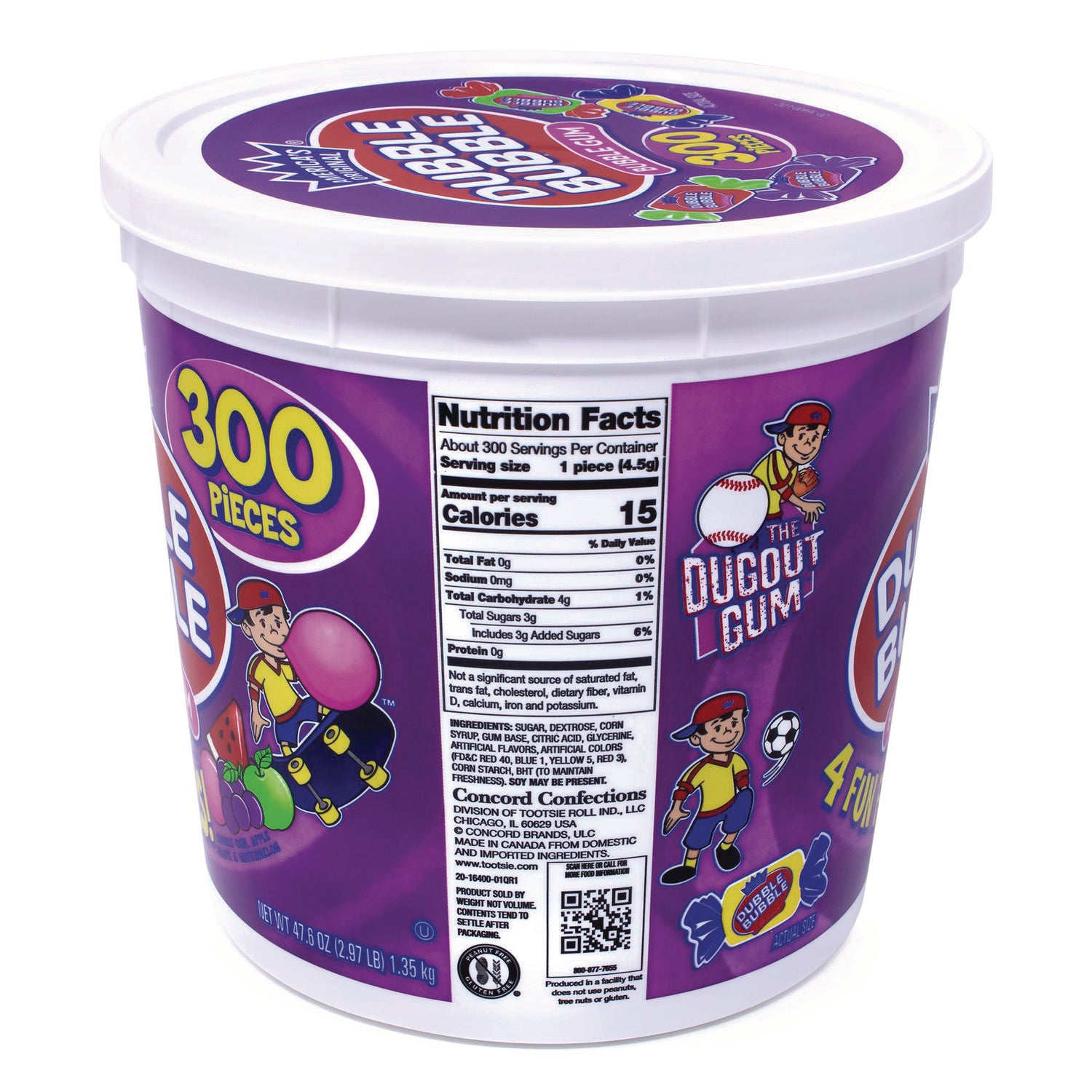 Green Rabbit Chewing Gum - Bubble Gum, Watermelon, Grape, Sour Apple - 300 / Carton
