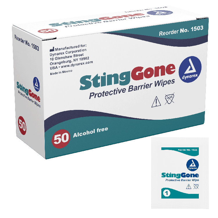 StingGone Protective Barrier Wipes - 50 pcs per Box/20 Boxes per Case