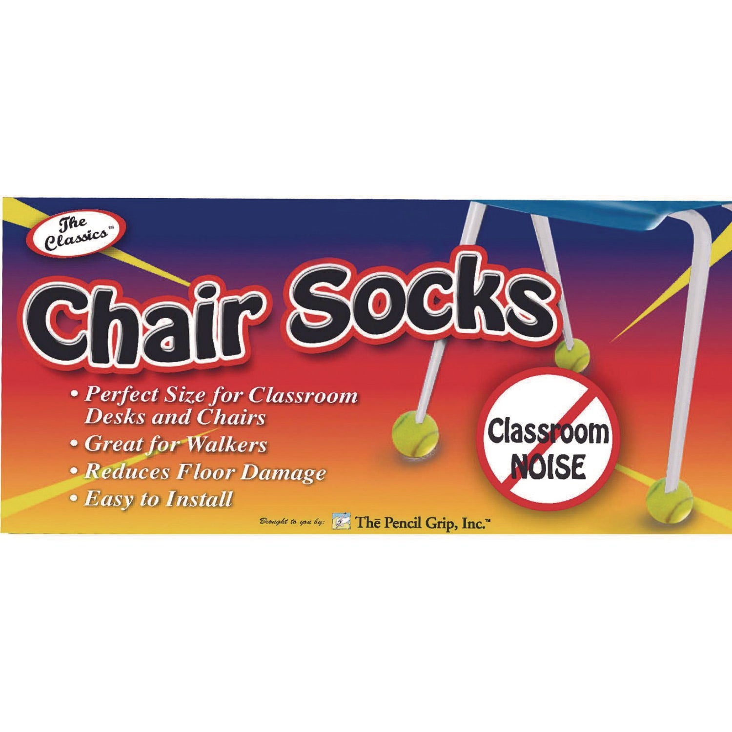 Chair Socks, Yellow, 4 Per Set, 36 Sets