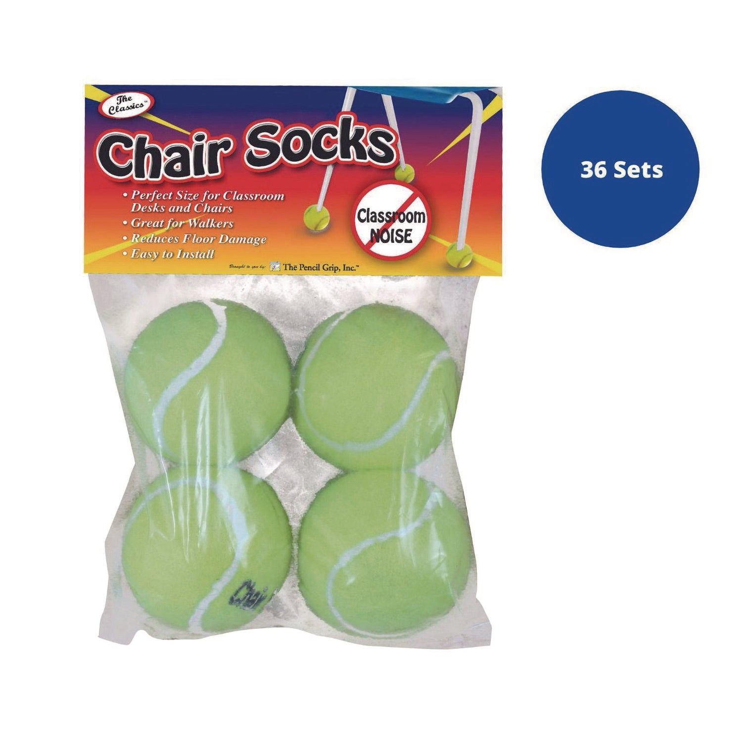 Chair Socks, Yellow, 4 Per Set, 36 Sets