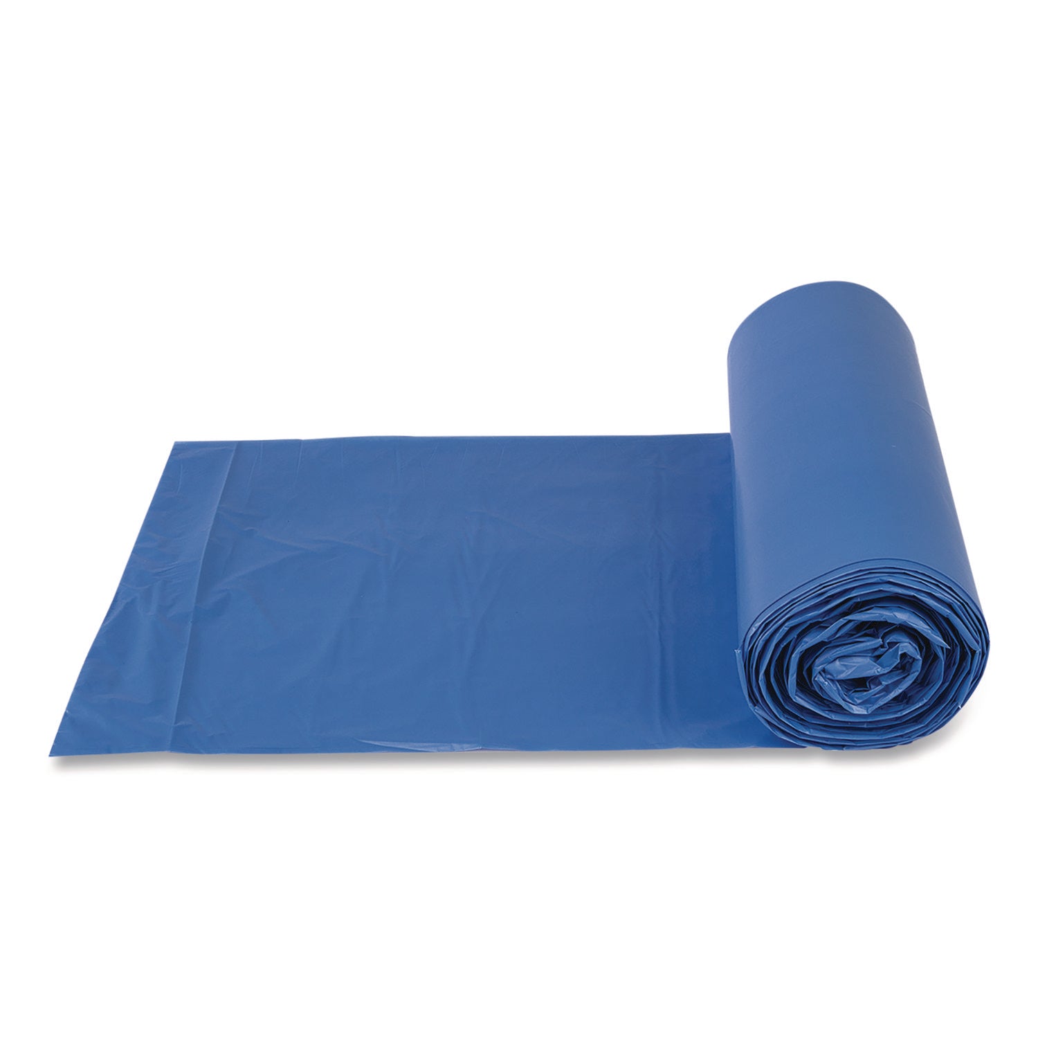 High-Density Commercial Can Liners, 60 gal, 18 mic, 40" x 48", Blue, 200/Carton