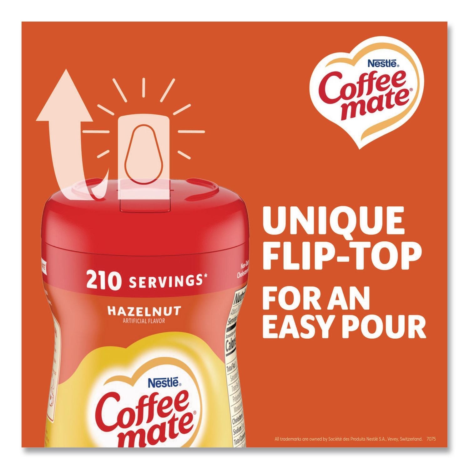 Coffee mate Hazelnut Powdered Coffee Creamer - Hazelnut Flavor - 0.94 lb (15 oz) - 141 Serving - 1 Each