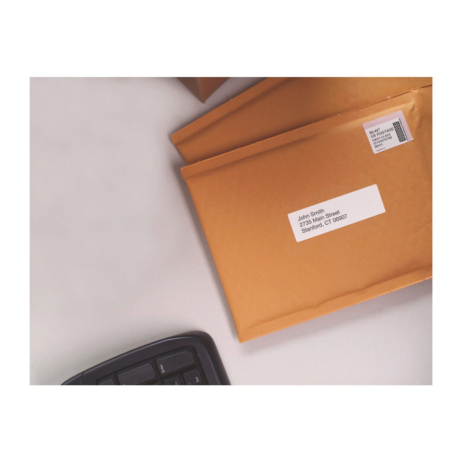 1 2/5" Width x 3 1/2" Length - Rectangle - Inkjet - White - 260 / Roll - 520 / Box