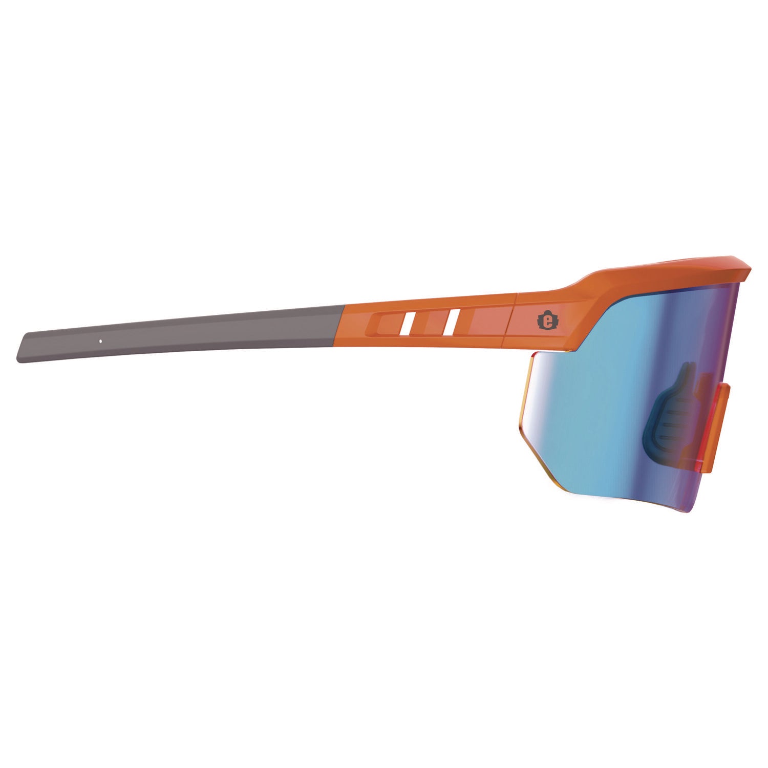 Ergodyne AEGIR Polarized Anti-Fog Safety Glasses, Blue Mirror Lens, Orange Frame, Anti-scratch, Lightweight, Non-slip, Impact Resistant, Half Frame, 1 Each