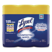 Lysol Disinfecting Wipes - For Multi Surface - Wipe - Lemon Scent - Recommended For: Bacteria Remover, Virus Remover, Allergen Remover, Pet Dander Remover, Dust Mite Remover, Pollen Remover - Disinfectant, Antibacterial - White - 35/Tub - 4 / Carton