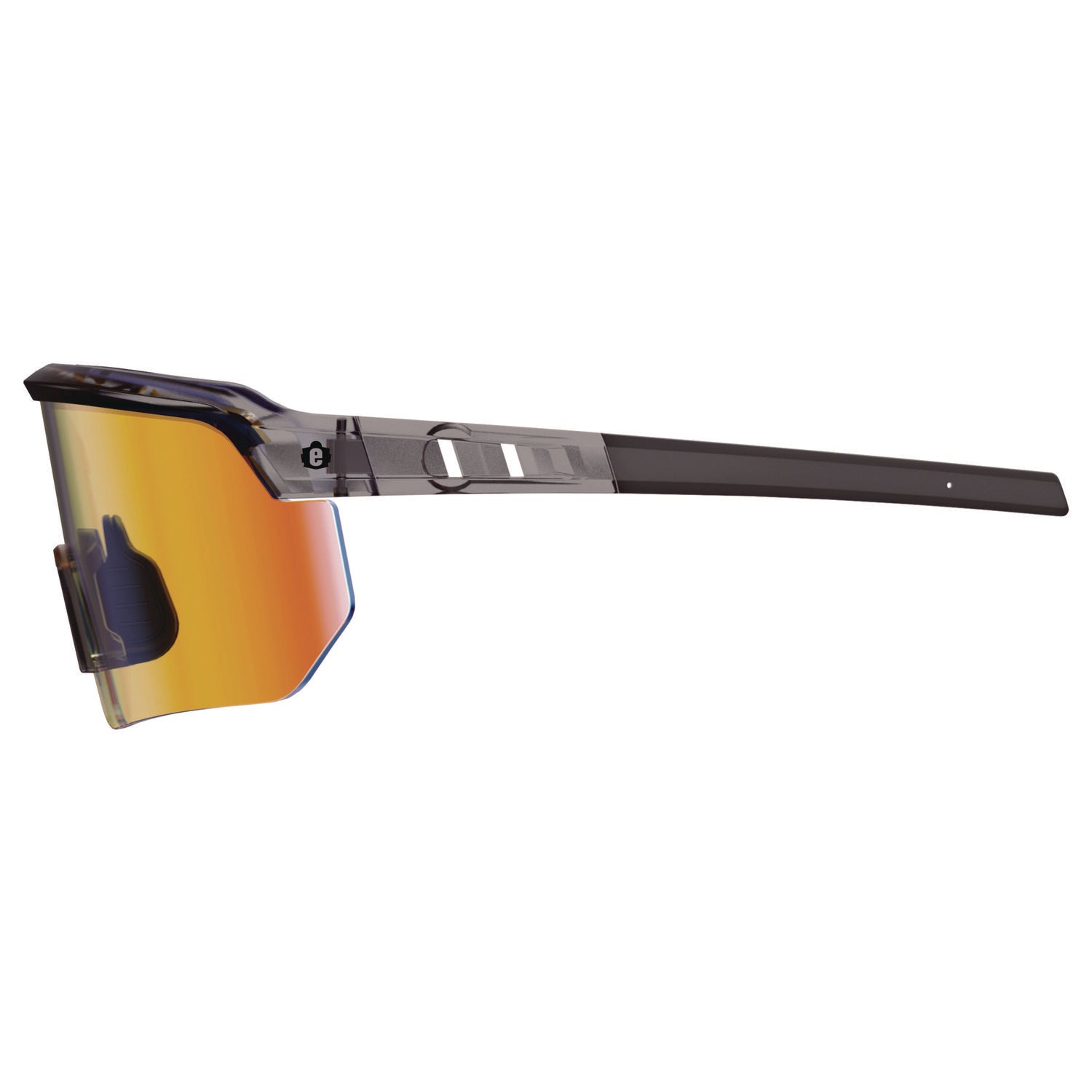 Ergodyne Aegir Polarized Anti-Fog Safety Glasses, Orange Mirror Lens, Clear Smoke Frame, Anti-Scratch, Lightweight, Non-Slip, Impact Resistant, Half Frame, 1 Each