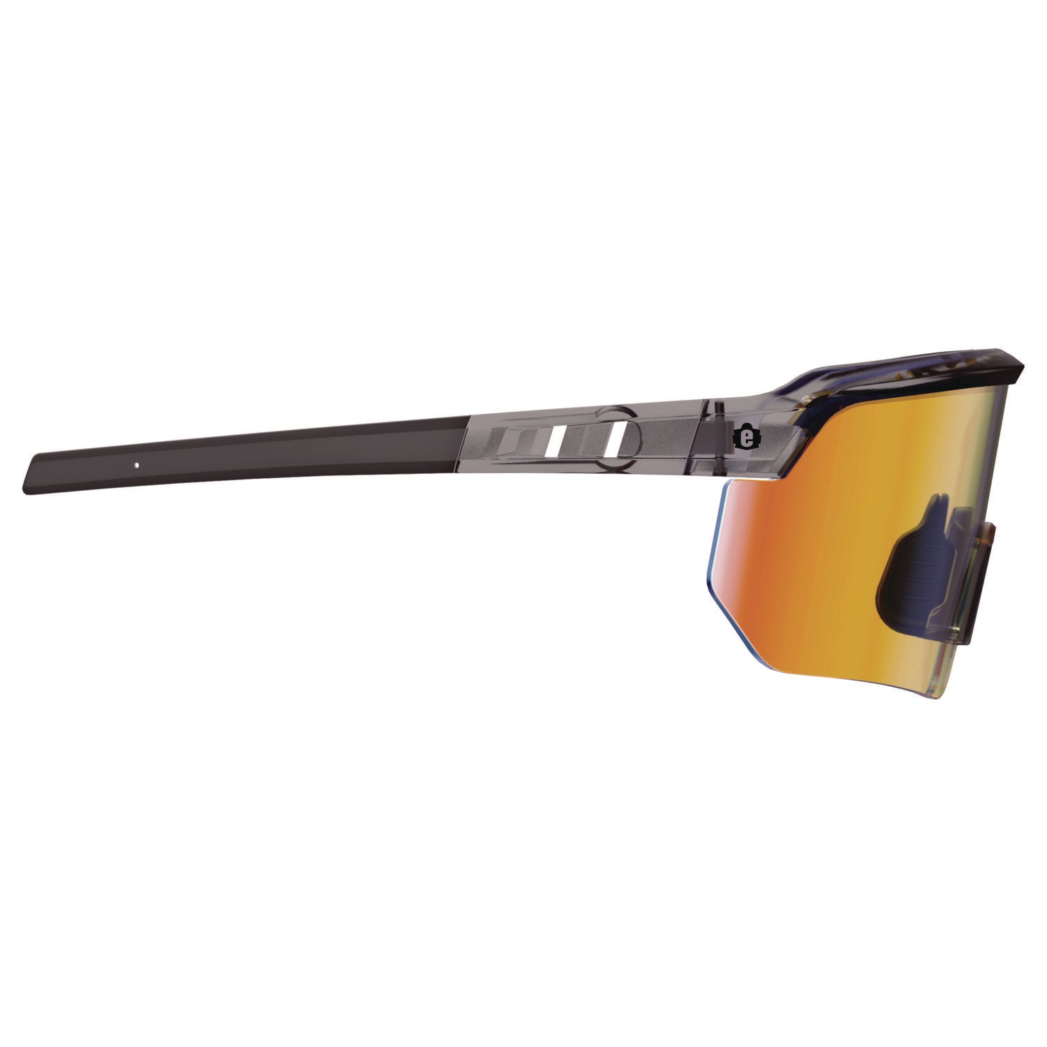Ergodyne Aegir Polarized Anti-Fog Safety Glasses, Orange Mirror Lens, Clear Smoke Frame, Anti-Scratch, Lightweight, Non-Slip, Impact Resistant, Half Frame, 1 Each