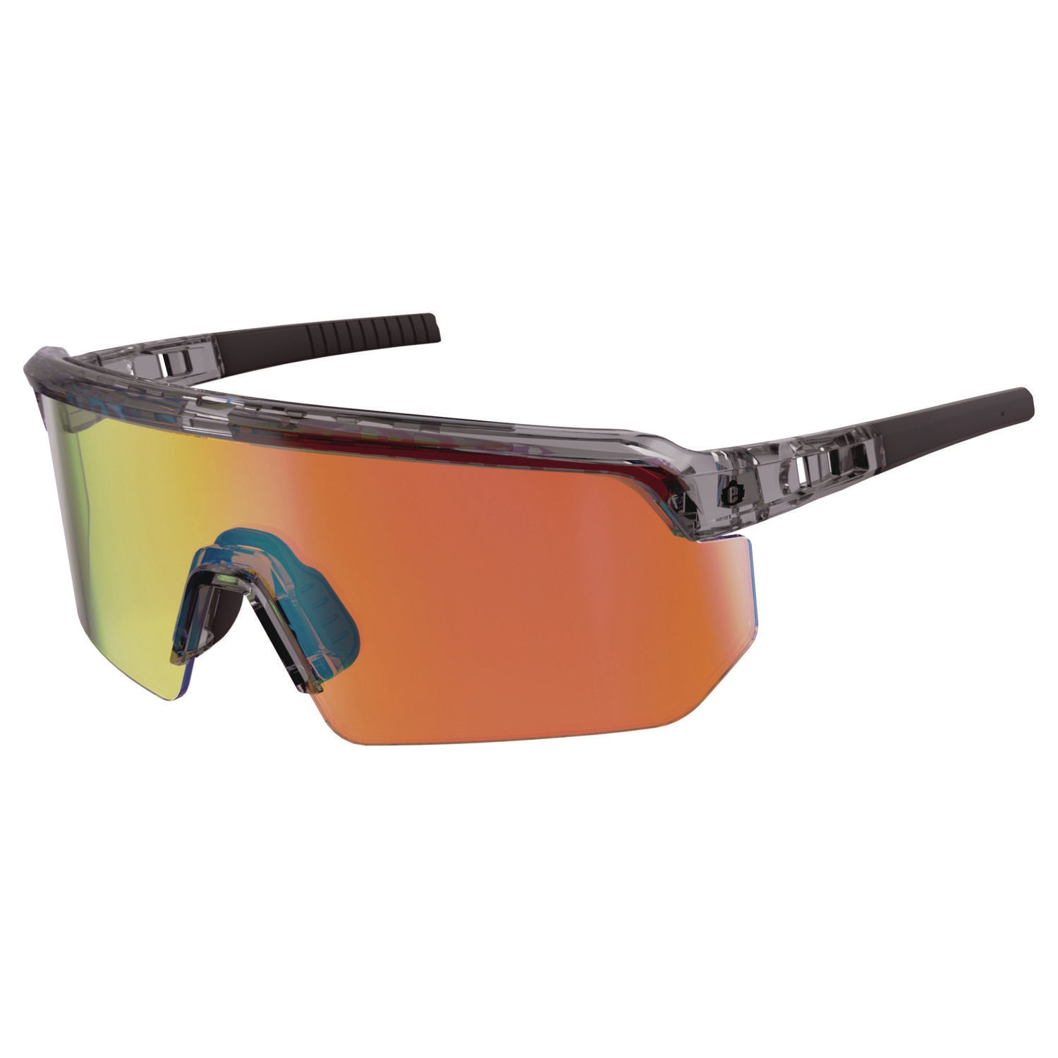 Ergodyne Aegir Polarized Anti-Fog Safety Glasses, Orange Mirror Lens, Clear Smoke Frame, Anti-Scratch, Lightweight, Non-Slip, Impact Resistant, Half Frame, 1 Each