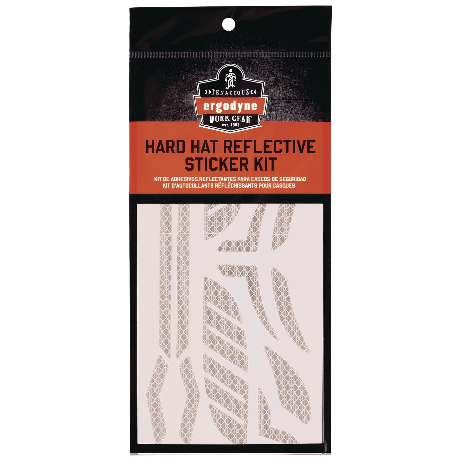 Skullerz 8961 Reflective Hard Hat and Safety Helmet Sticker Kit, 18 Assorted Stickers, White