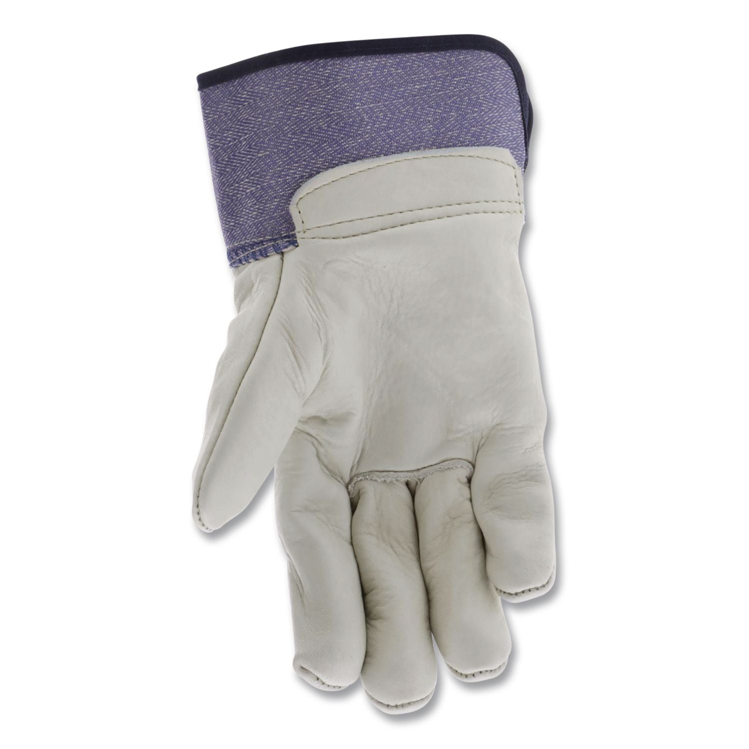 Mustang Leather Palm Gloves, Blue/cream, Large, 12 Pairs