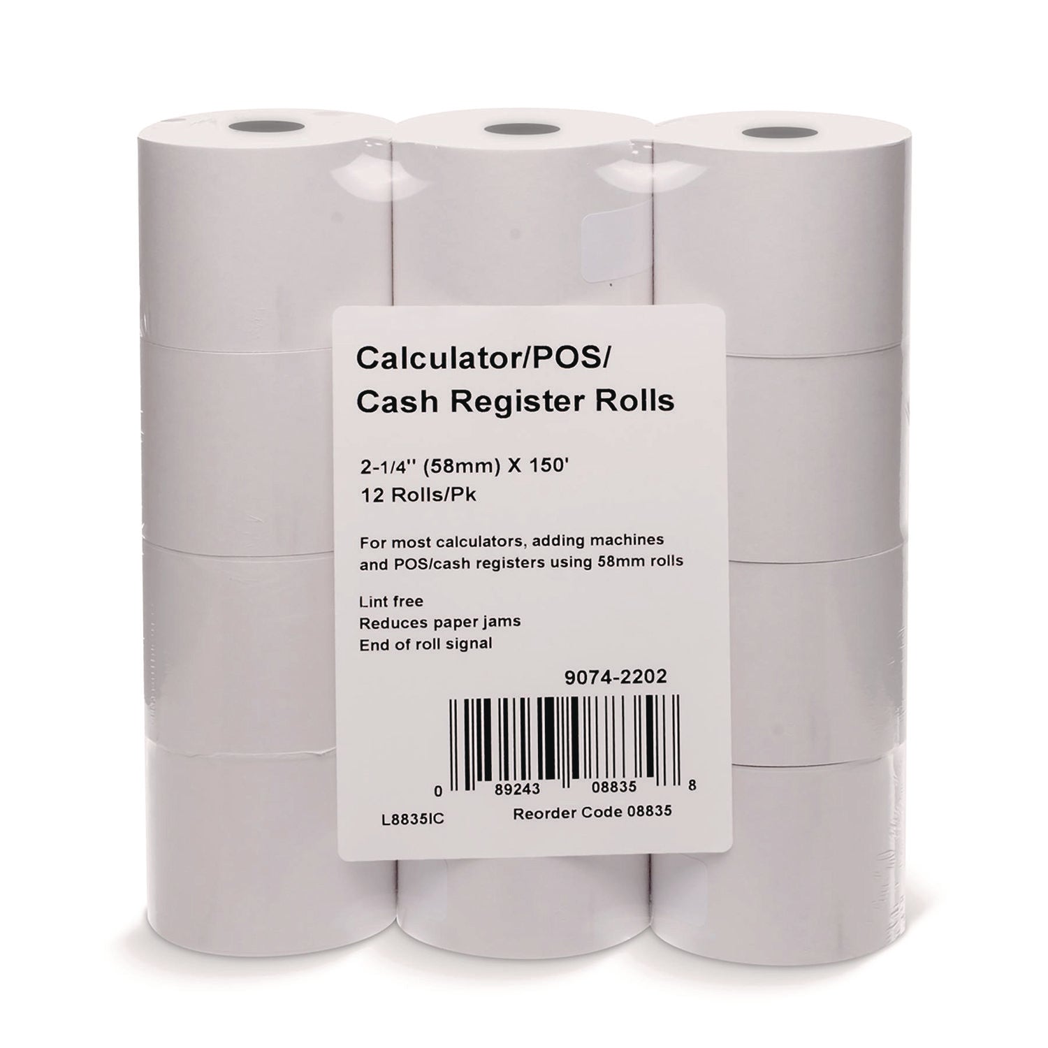 2 1/4" x 150 ft - White - 1 Pack