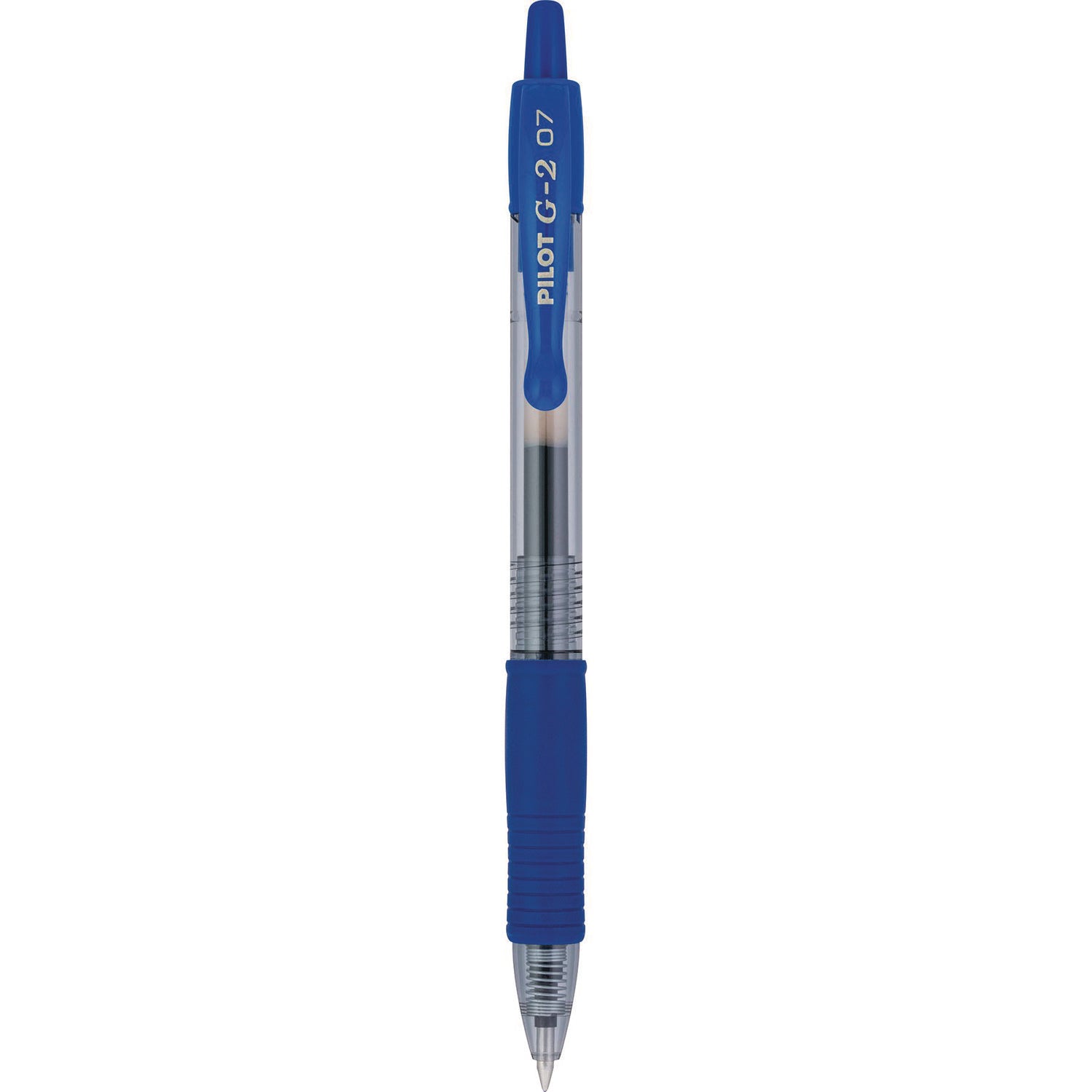 0.7 mm Fine, Medium Pen Point - Refillable - Retractable - Blue Ink - Gray, Silver Barrel - 36 / Pack