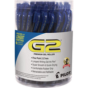 0.7 mm Fine, Medium Pen Point - Refillable - Retractable - Blue Ink - Gray, Silver Barrel - 36 / Pack