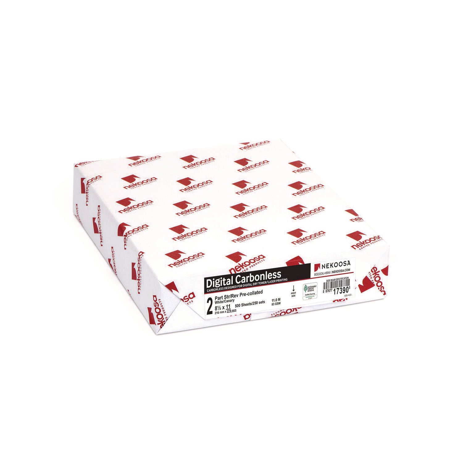 Letter - 8 1/2" x 11" - Smooth - Sustainable Forestry Initiative (SFI) - White, Yellow - 500 Sheets per Ream - 1 Carton
