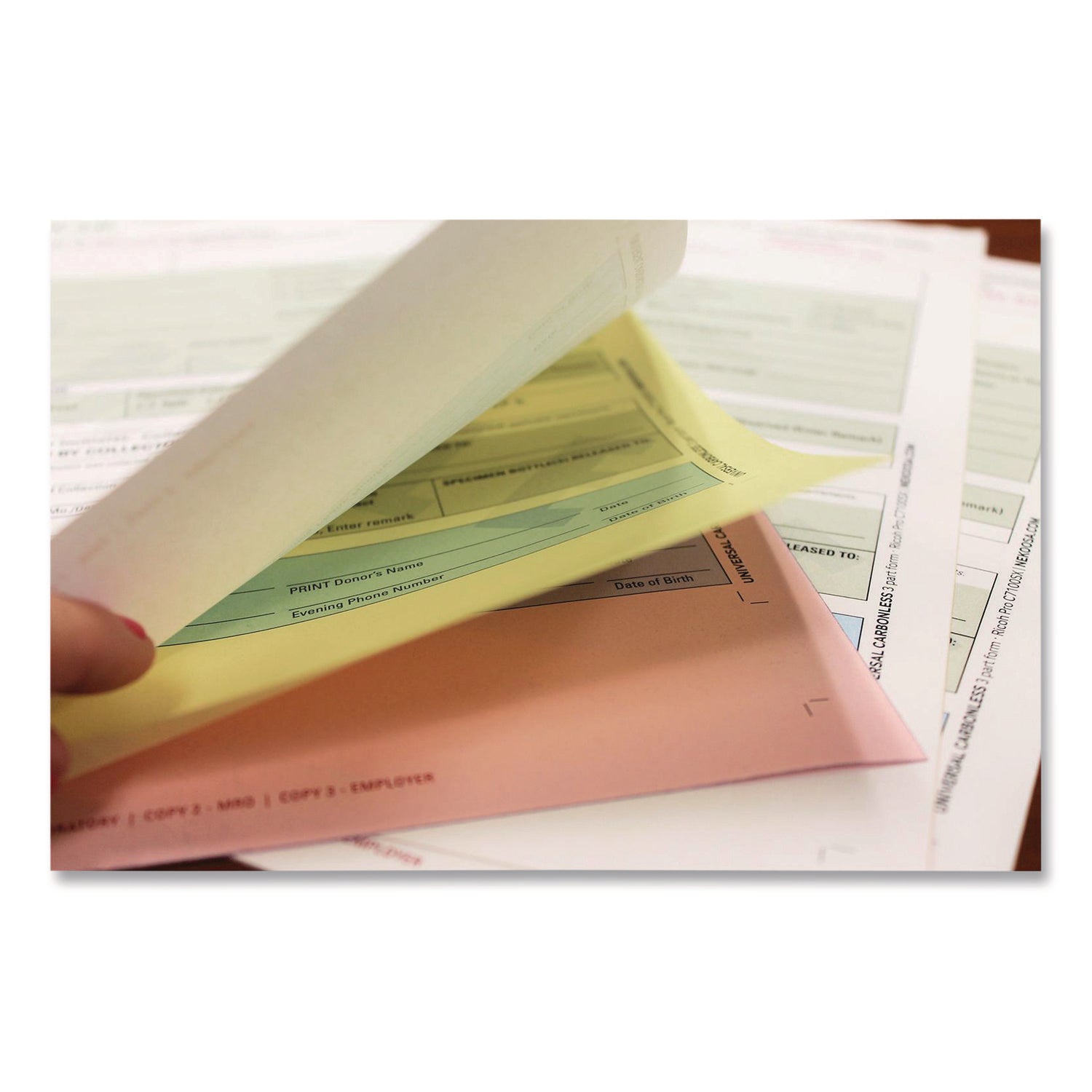 Nekoosa Fast Pack Digital Carbonless Paper - 92 Brightness - Letter - 8 1/2" x 11" - Sustainable Forestry Initiative (SFI) - Unpunched, Straight Sequence - White, Canary, Pink - 500 Sheets per Ream - 5 / Carton