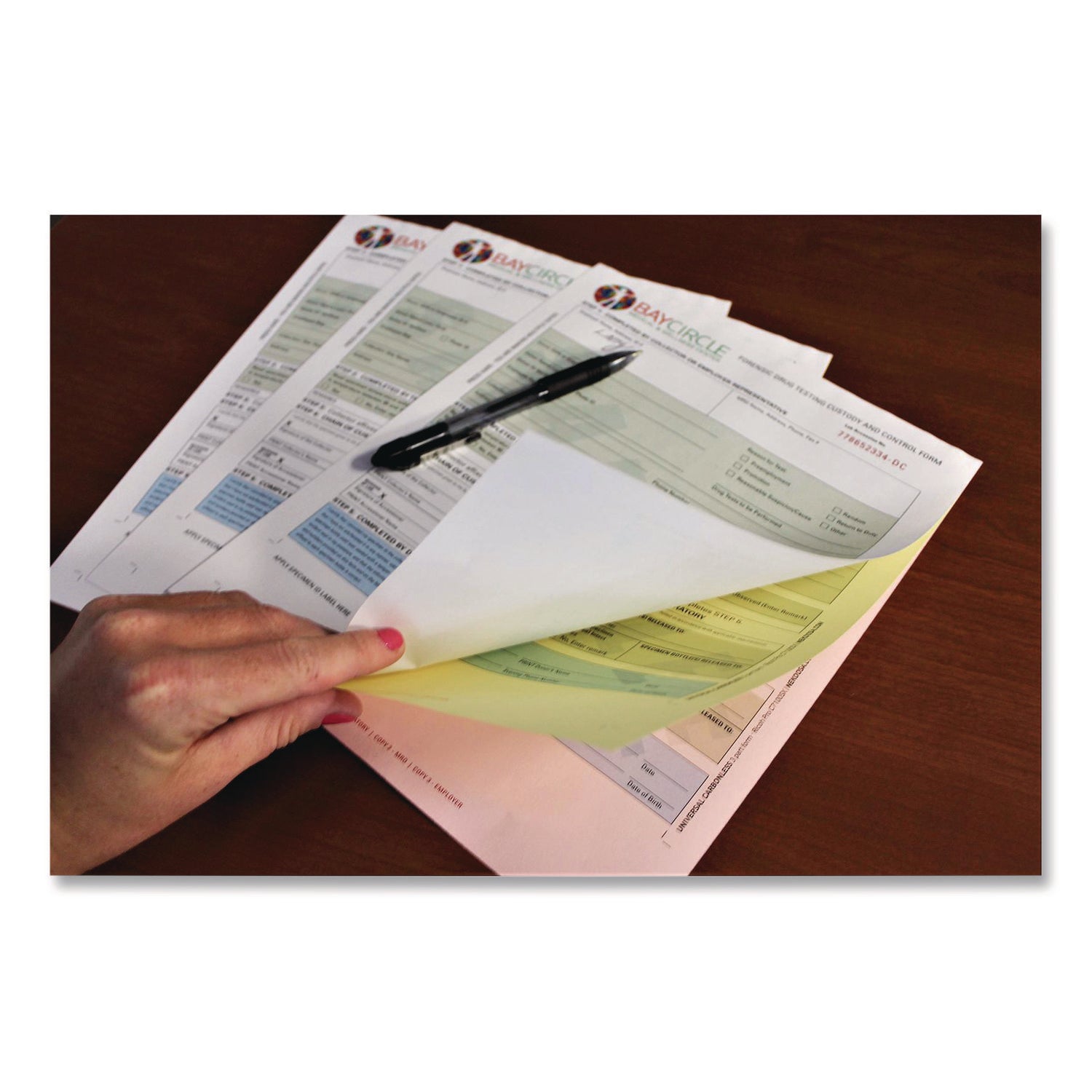 Nekoosa Fast Pack Digital Carbonless Paper - 92 Brightness - Letter - 8 1/2" x 11" - Sustainable Forestry Initiative (SFI) - Unpunched, Reverse Sequence, Precollated - White, Canary, Pink - 500 Sheets per Ream - 1 Carton