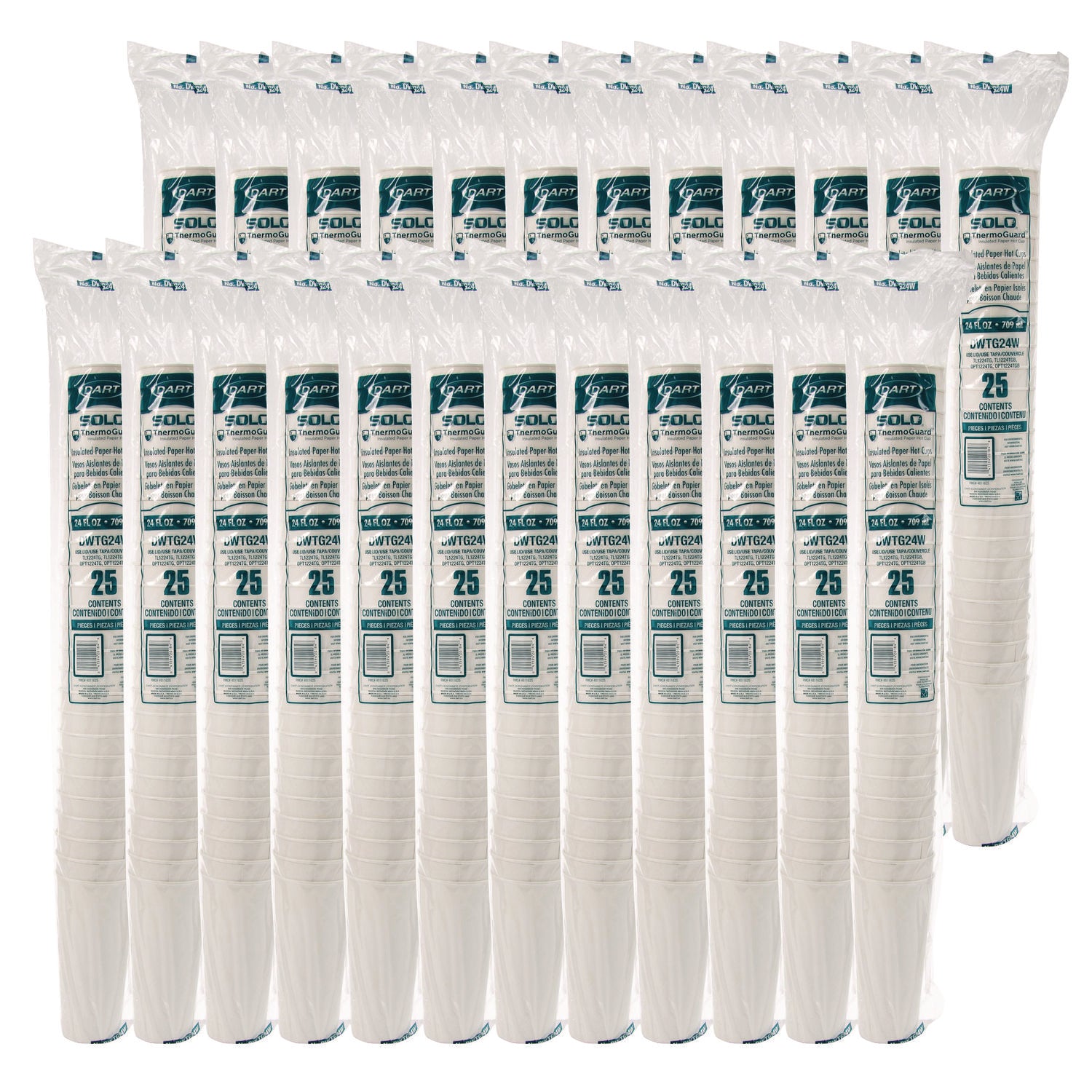 Thermoguard Insulated Paper Hot Cups, 24 oz, White Sustainable Forest Design, 600/Carton
