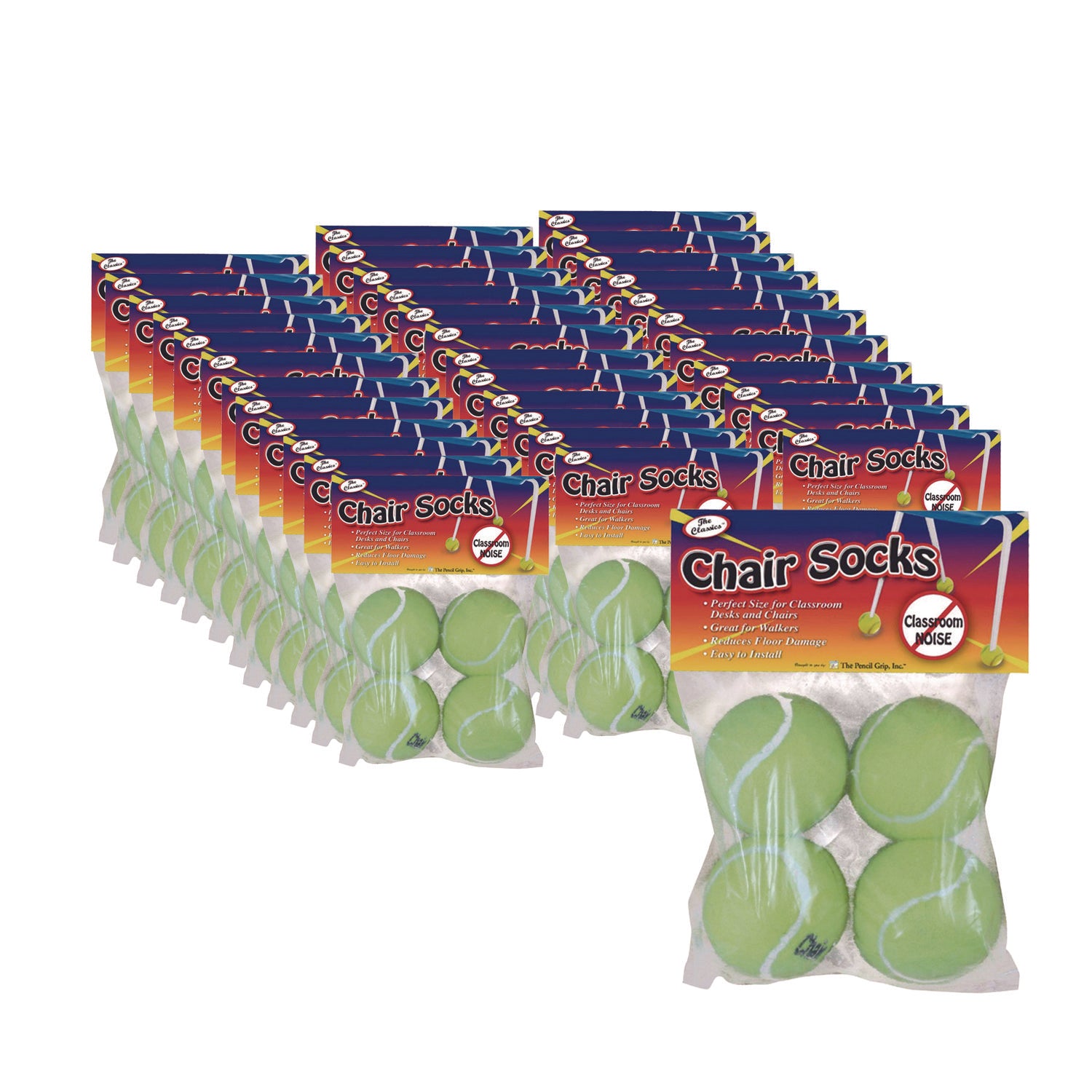 Chair Socks, Yellow, 4 Per Set, 36 Sets