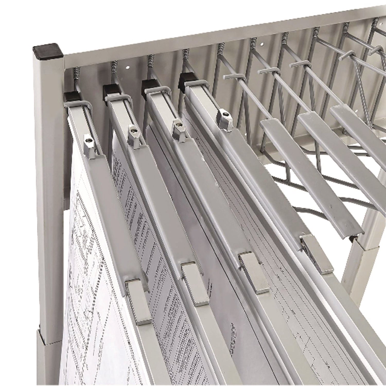 Blueprint Storage Cabinet Rolling Stand, Assorted Document Sizes Accommodated, 27" x 28.5" to 46.5" x 46" to 66", Gray
