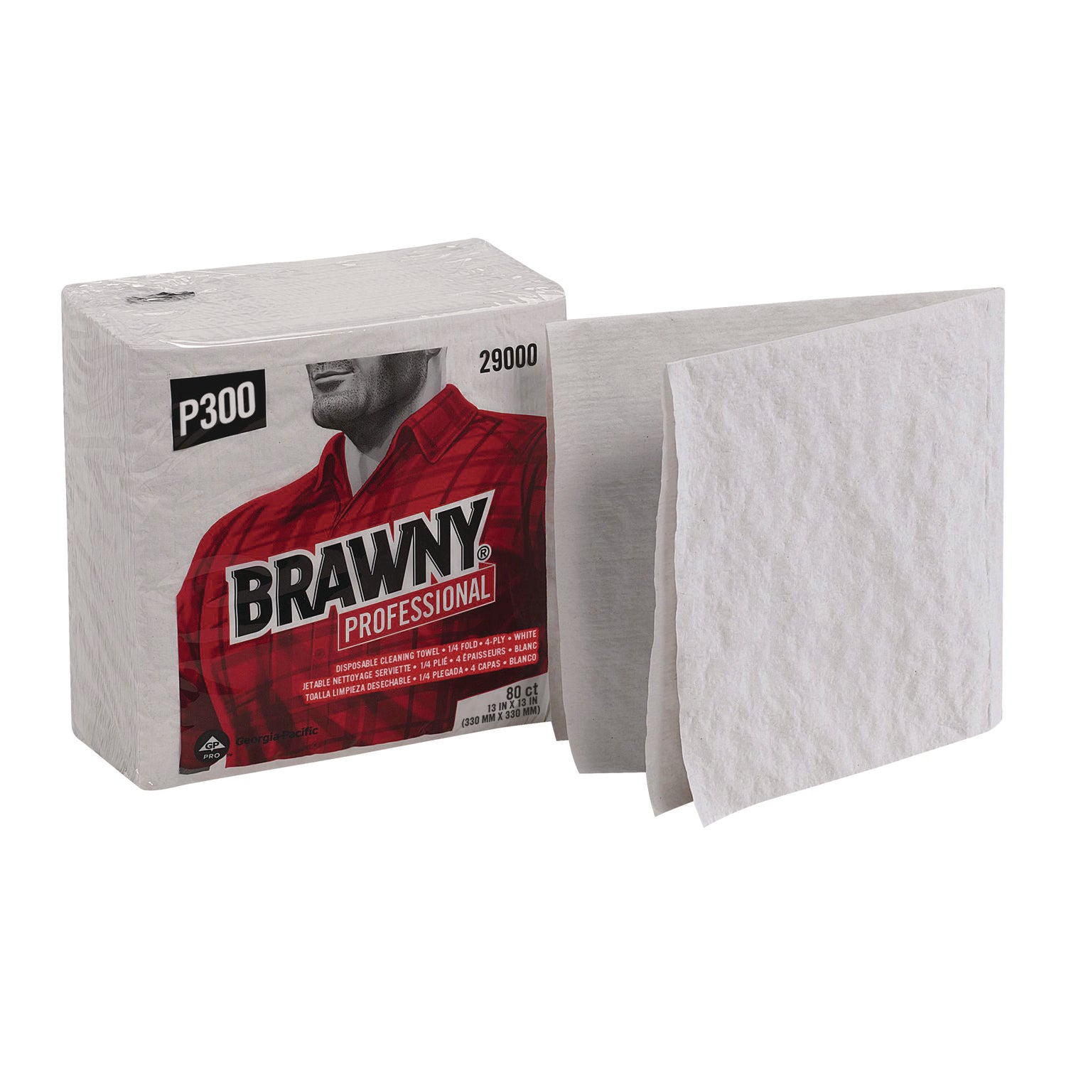 All Purpose Wipers, 3-Ply, 13 x 13, White, 80 Wipers/Pack, 12 Packs/Carton