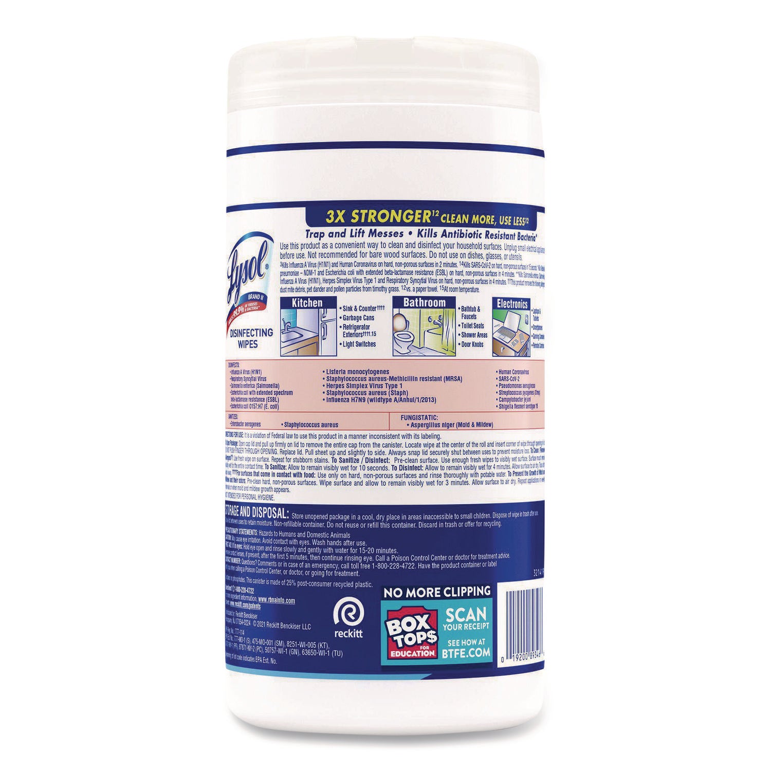 Lysol Disinfecting Wipes, Crisp Linen Scent, 7" x 7.25", White, 80 Wipes per Tub, 1 Tub