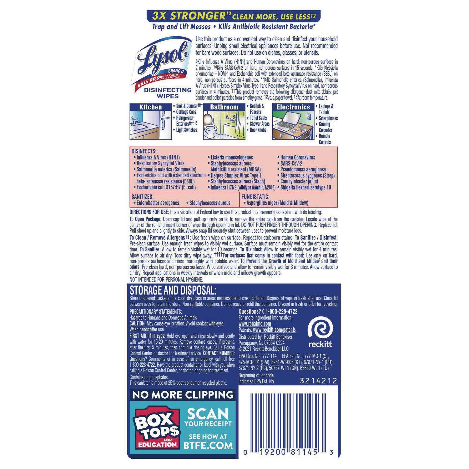 Lysol Lemon/Lime Disinfect Wipes - For Kitchen, Toilet, Sink, Tub, Floor, Cabinet, Stove Top, Wood - Lemon & Lime Blossom Scent - 7" Length x 7.25" Width - Pre-moistened, Anti-bacterial, Disinfectant - White - 35/Tub - 1 Each