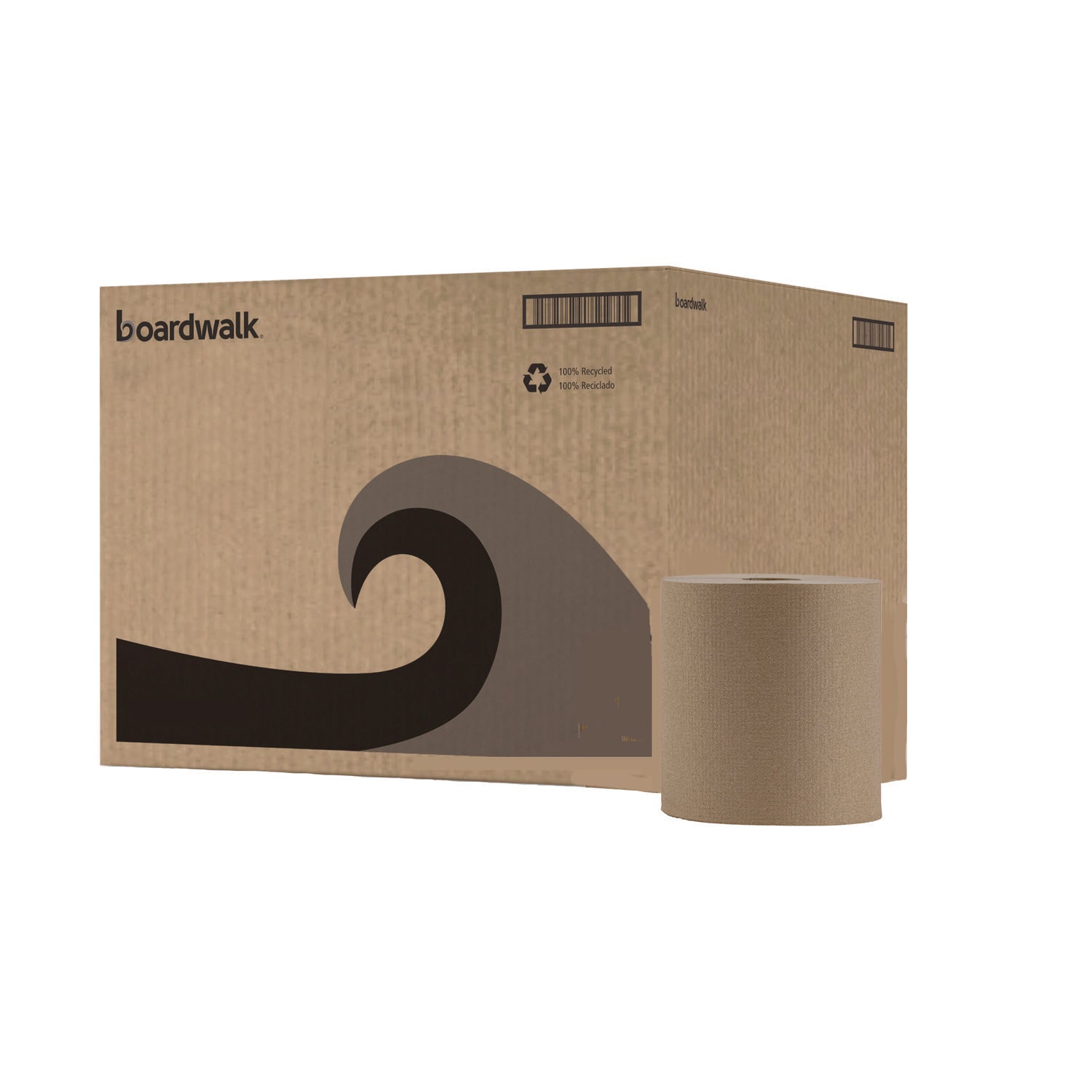 Hardwound Paper Towels, Nonperforated, 1-Ply, 8" x 800 ft, Natural, 6 Rolls/Carton