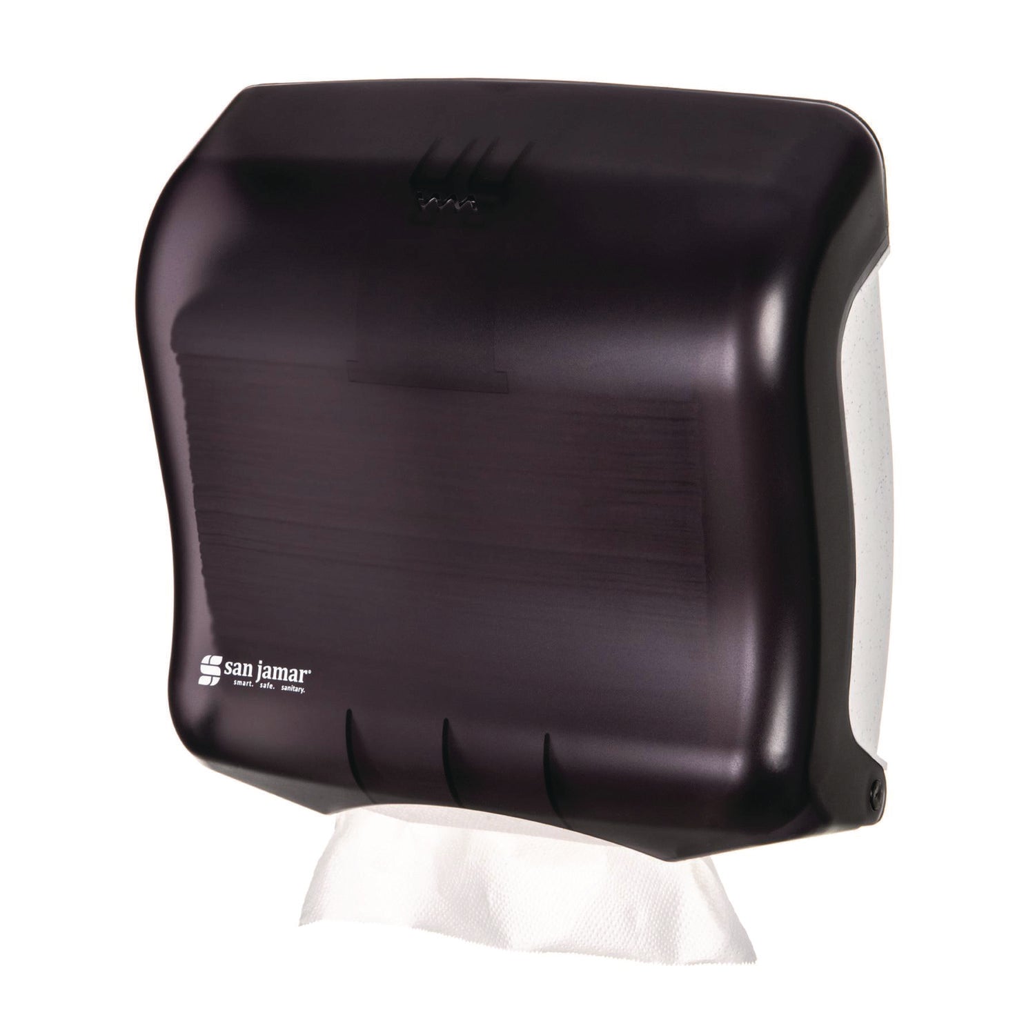 San Jamar UltraFold Towel Dispenser - C Fold, Multifold Dispenser - 240 x Sheet C Fold, 400 x Sheet Multifold - 11.5" Height x 11.5" Width x 6" Depth - Pearl Black - 1 Each